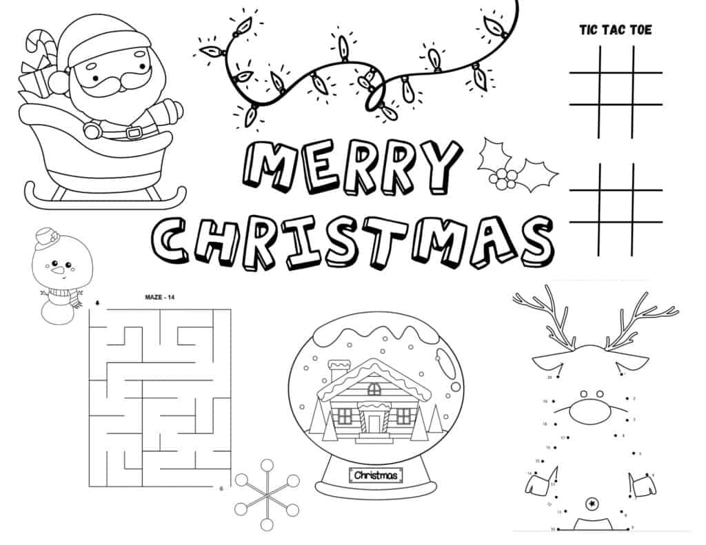 printable christmas activity placemat - my printable home